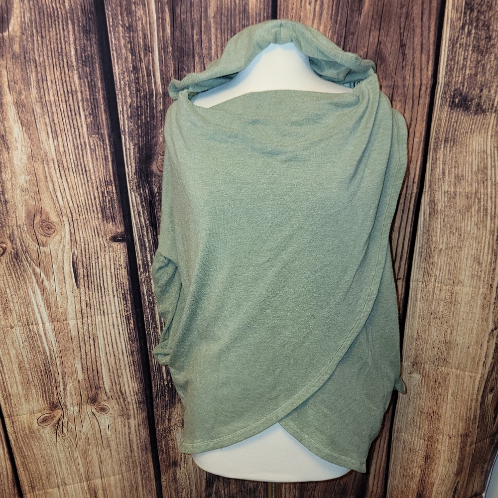 Athleta Purana Wrap Sweatshirt Size S Green